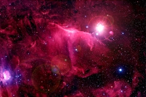 绚丽红色宇宙星辰