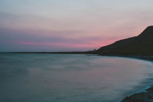 大海 海岸 丘陵 黄昏 风景 4k壁纸 3840x2160