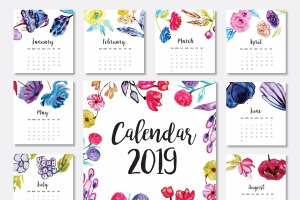2019年全年年历月历4k壁纸