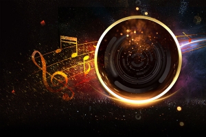 星空音符梦幻跨年音乐派对海报背景素材