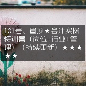 会计实操特训营★置顶101号（涵盖岗位·行业·管理，持续更新）★★★★★