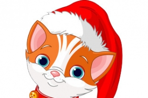 卡通可爱戴帽子的猫咪