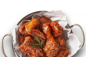 铁盘褶皱炸鸡高清PNG透明免扣设计素材免费下载