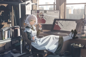 二次元短发少女4K高清壁纸 3840x2160免费下载