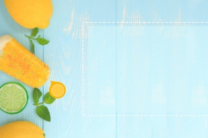雪糕简约蓝色海报背景banner