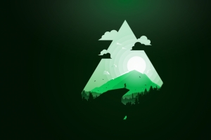 绿色天堂简单创意设计3840x2160壁纸