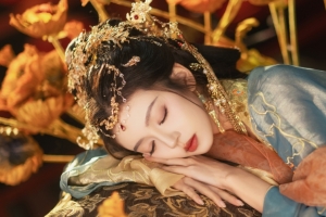 何瑞贤 古风佳人睡美人3440x1440带鱼屏壁纸