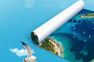 夏季蓝色海边旅行banner背景