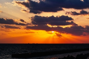 日落 大海 太阳 云 风景 4k壁纸 3840x2160