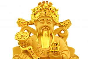 高清招财入宅财神免扣金漆财神爷