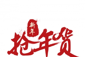 新年抢年货红色毛笔艺术字
