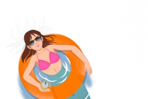 游泳 夏天 漂流  仰泳 夏季