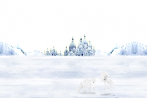 狼与城堡圣诞节高清PNG透明设计素材免费下载