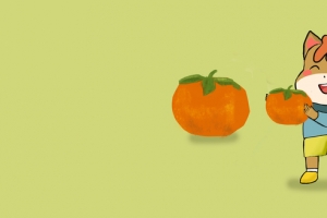 事事顺心马与柿子主题 墨鱼部落格原创5120x1600高清双屏壁纸免费下载