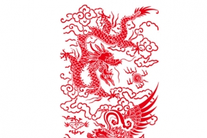 龙图案中国龙剪纸元素