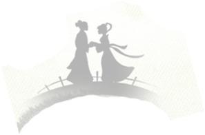 情人节卡通人物鹊桥相会