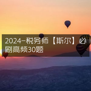 2024年税务师【斯尔教育】高频30题必刷精选