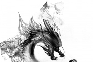 水墨风格墨龙图画