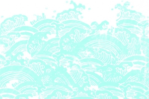 蓝色卡通波浪设计