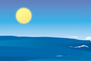 大海里海豚矢量背景图