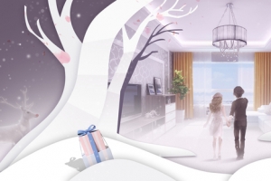 情人节浪漫温馨手绘banner