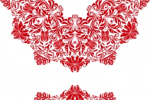 矢量手绘蕾丝花纹