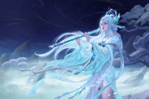 露娜霜月吟皮肤超清无水印海报 王者荣耀4K高清壁纸