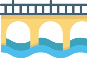 卡通河道桥梁图标