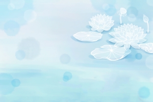 唯美淡雅手绘荷花背景