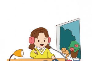 正在练习英语口语的学生