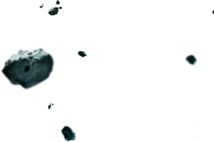 绿色简约陨石漂浮素材