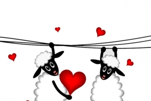 小绵羊恋爱情人节高清PNG透明图片设计素材免费下载