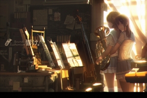 女子制服 校服 教室 两个女孩子 乐器 音乐 4k动漫壁纸3840x2160