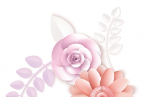 母亲节粉色立体纸雕花朵装饰纹理