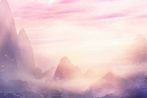 中国风古代建筑仙侠风武侠水墨风景素材背景