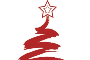 红色圣诞装饰圣诞树