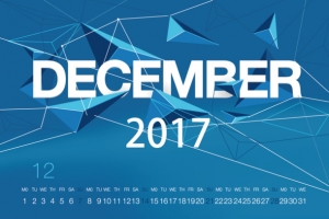 矢量日历2017年12月