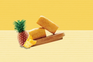 凤梨酥卡通简约拼接黄色banner