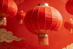 灯笼高清图片素材 红色背景 5k壁纸