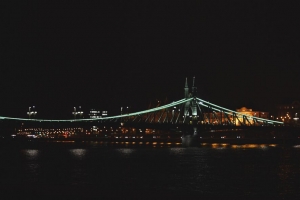 自由桥 桥 灯 河 布达佩斯 匈牙利 夜间 4k壁纸 3840x2160