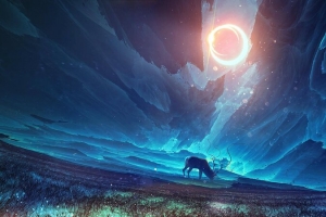 质感星空夜景背景