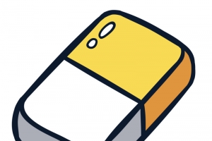 手绘橡皮擦设计矢量图