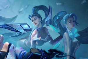 KDA ALL OUT 同人 卡莎 萨勒芬妮4k电脑壁纸
