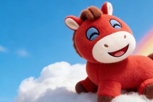 天空彩虹白云笑笑马 3440x1440高清带鱼屏壁纸免费下载