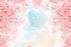 粉色浪漫樱花花瓣背景