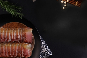 美味腊肉质感黑色banner