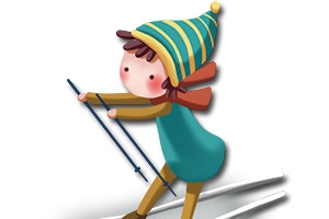 滑雪的小孩