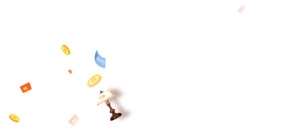 手绘彩色漂浮优惠券
