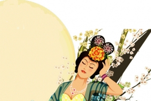 中秋节元素嫦娥奔月