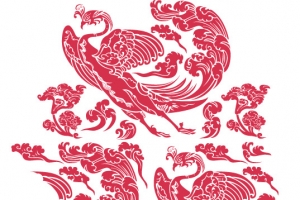 剪纸凤凰